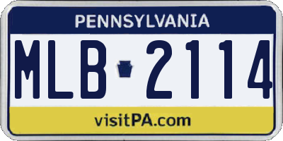 PA license plate MLB2114