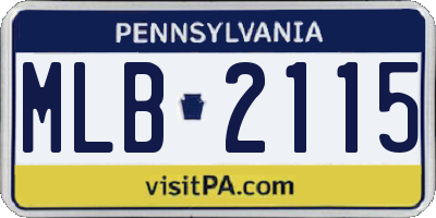 PA license plate MLB2115