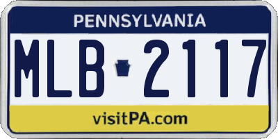PA license plate MLB2117