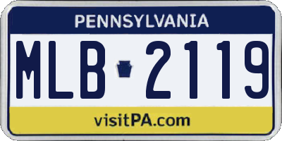 PA license plate MLB2119