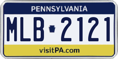 PA license plate MLB2121