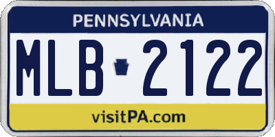 PA license plate MLB2122