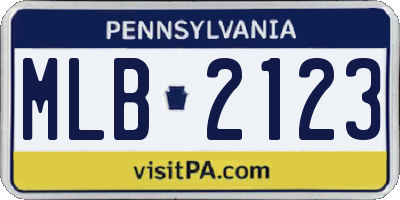 PA license plate MLB2123