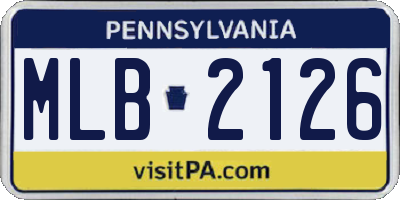 PA license plate MLB2126