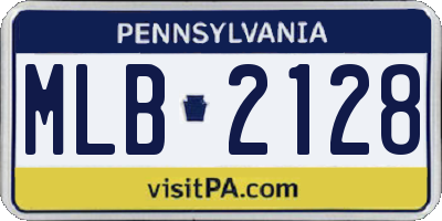 PA license plate MLB2128