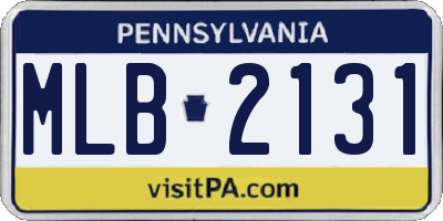 PA license plate MLB2131