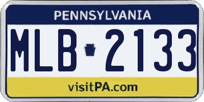 PA license plate MLB2133