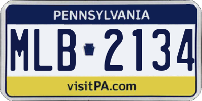 PA license plate MLB2134