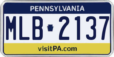 PA license plate MLB2137