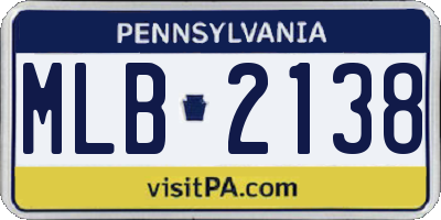PA license plate MLB2138
