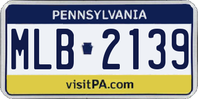 PA license plate MLB2139
