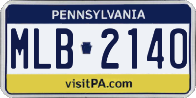 PA license plate MLB2140
