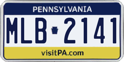 PA license plate MLB2141
