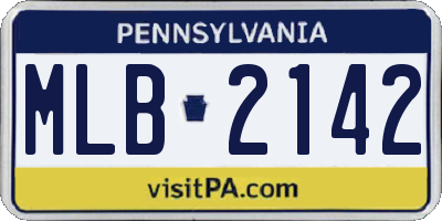 PA license plate MLB2142
