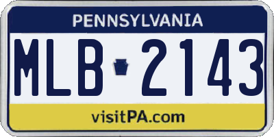PA license plate MLB2143