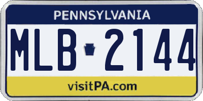 PA license plate MLB2144