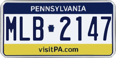 PA license plate MLB2147