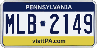 PA license plate MLB2149