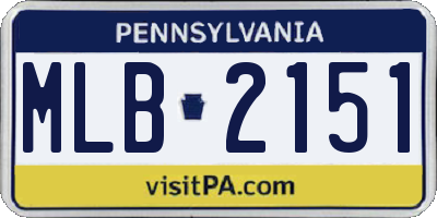 PA license plate MLB2151