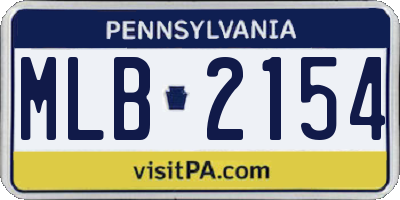 PA license plate MLB2154