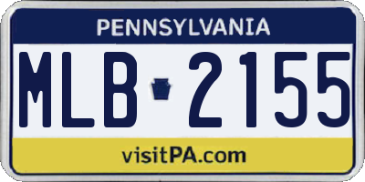 PA license plate MLB2155