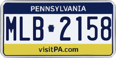 PA license plate MLB2158