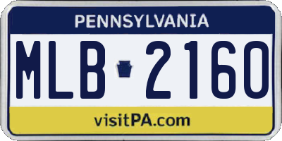 PA license plate MLB2160