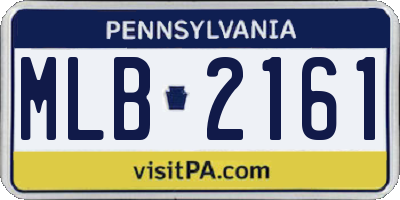PA license plate MLB2161