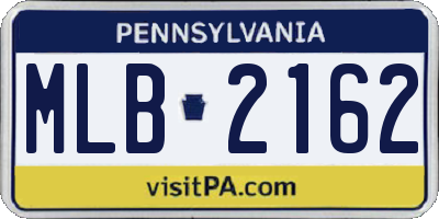 PA license plate MLB2162