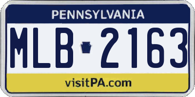 PA license plate MLB2163