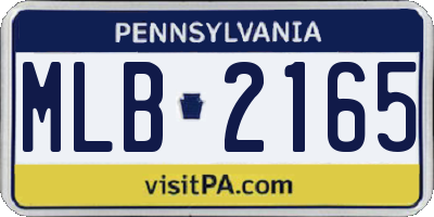 PA license plate MLB2165
