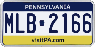 PA license plate MLB2166