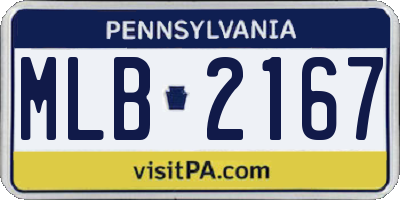 PA license plate MLB2167