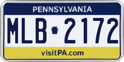 PA license plate MLB2172