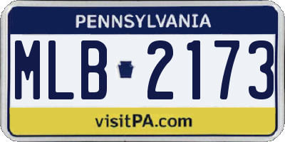 PA license plate MLB2173