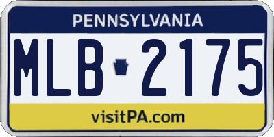 PA license plate MLB2175
