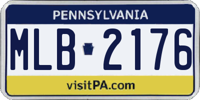 PA license plate MLB2176