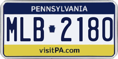 PA license plate MLB2180