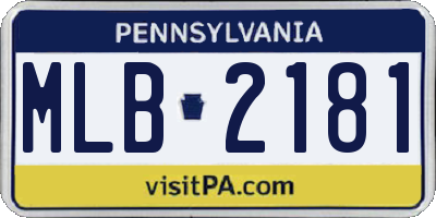 PA license plate MLB2181