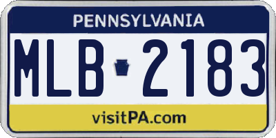 PA license plate MLB2183