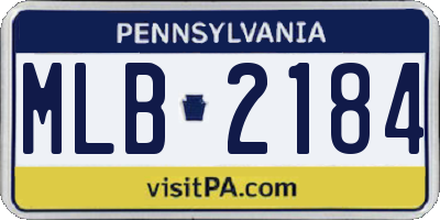 PA license plate MLB2184