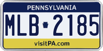 PA license plate MLB2185