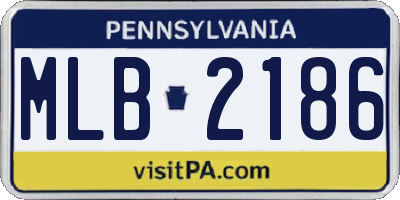 PA license plate MLB2186