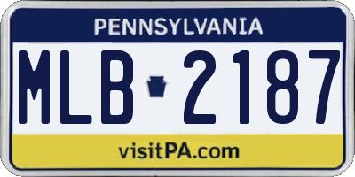 PA license plate MLB2187