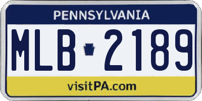 PA license plate MLB2189