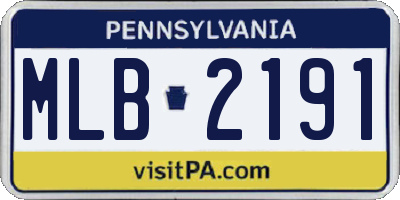 PA license plate MLB2191