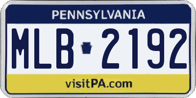PA license plate MLB2192