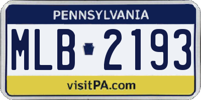 PA license plate MLB2193