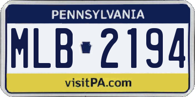 PA license plate MLB2194