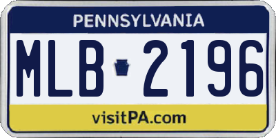 PA license plate MLB2196